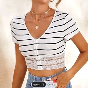 Crop stripped shirt
